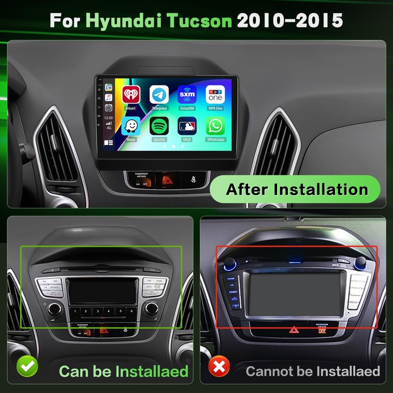 2+64GB Android 15 Car Radio for Hyundai Tucson 2010-2015 Wireless