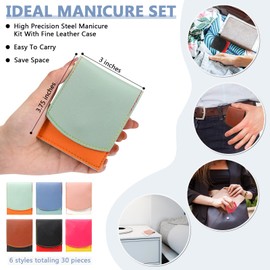 30 Set Manicure Kit Bulk Nail Clippers Kit 7 in 1 Mini Nail Clippers Stainless Steel Professional Nail Care Pedicure Kit with Travel Bag Grooming Kit for Christmas Women Men Home(Vivid Color,Cute)