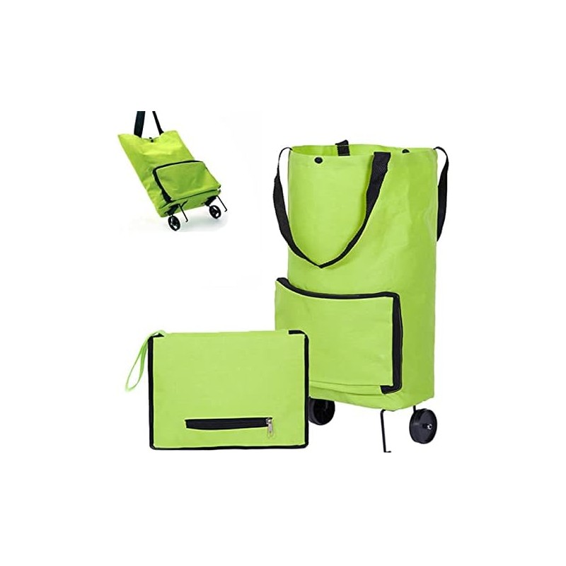 Carrito de Compras Plegable, Carrito de Mandado con Ruedas Bolsa