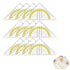 Set of 12 Geometry Triangles, 15.7 cm Plastic Set Square