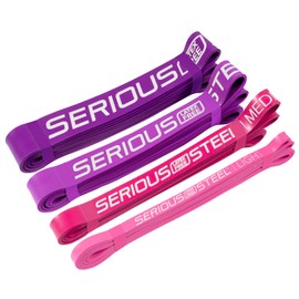 Serious Steel Fitness Non Latex (Latex Free Resistance Bands) Resistance Bands Exercise Bands | Use for Pull-Ups, at Home Workouts, Strength Training and Resistance Training (41" Black Set)