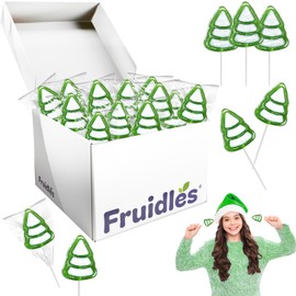 Fruidles Christmas Tree Lollipop, Mixed Fruit Flavor, Made in Brazil, Individually Wrapped Treets, 14g Pops, Approx. 15 Pops (5 Pounds (Bulk))