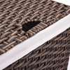 Seville Classics Premium Handwoven Portable Laundry Bin Basket with Carrying