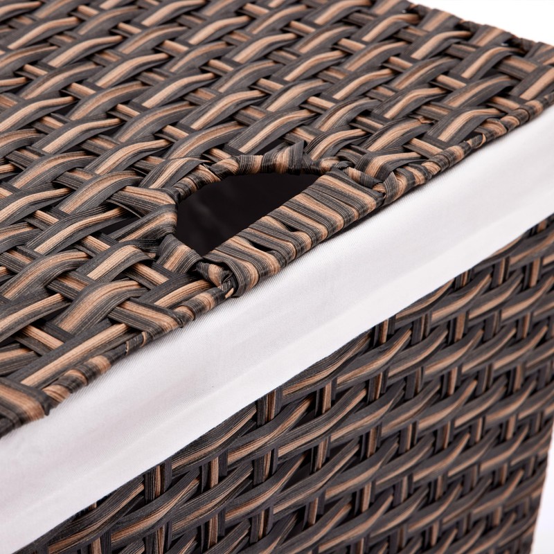 Seville Classics Premium Handwoven Portable Laundry Bin Basket with Carrying