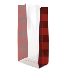 Buffalo Plaid Cello Treat Bags - 7.5 x 3.5 x 2in. (40)