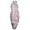 Block Print Sarong Beach Cover Up (Pink Red Wildflowers)