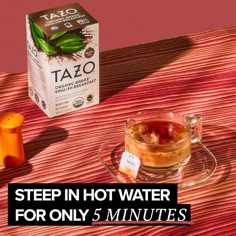 TAZO Organic Awake English Breakfast Black Tea Bags, 96 Total