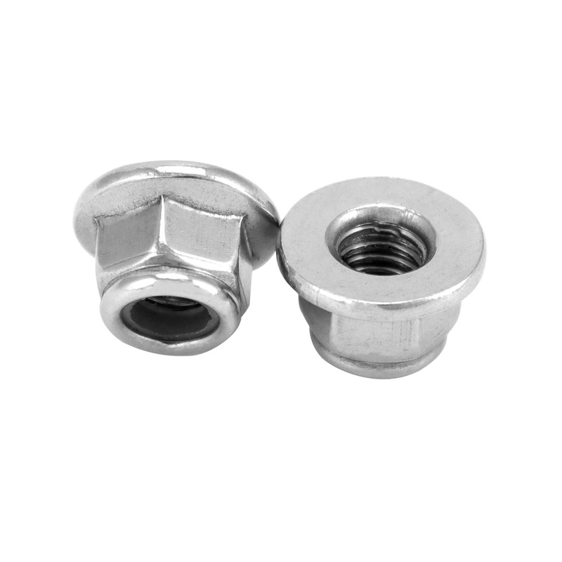 QWORK® 25pcs M5 Flange Nuts Stainless Steel 304 Locking Nuts