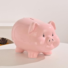 11'' Large Piggy Bank for Adults,Alcancias De Dinero para Adultos Niños,Ceramic Coin Bank,Piggy Bank for Boys,Girls Money Box,Money Bank,Modern Home Decor Living Room