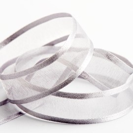 Italian Options - Satin Edge Organza Ribbon - 10mm x 25M - Silver