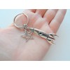 Rocket Ship & Star Charm Keychain, Space, Aerospace Themed Keychain
