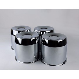 4 CHROME 8 LUG CENTER CAPS 5.15" CENTER BORE DIAMETER FIT 8X6.5 AND 8X170 WHEEL