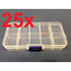 endlessparts 25x Clear Plastic Case Wholesale Container Nail Art Box tips Storage Compartment