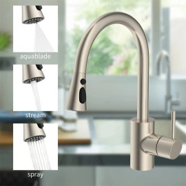 Hibbent 3-Function Kitchen Faucet Head Replacement Kit Fit For Moen,Delta, Kohler Faucet - Brushed Nickel