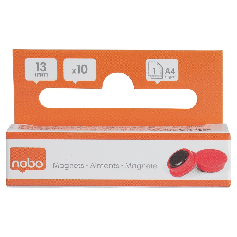 Nobo Magnetic Whiteboard Magnets, 13 mm, Pack of 10, Coloured,