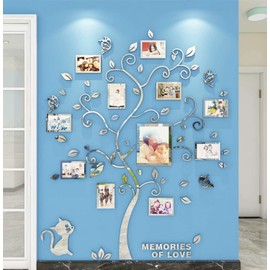 Wall Sticker, Tree Wall Sticker, 3D DIY Family Picture Frame, Photo Sticker, Family Wall Pictures, Wall Art for Home / Living Room / Bedroom / Nursery