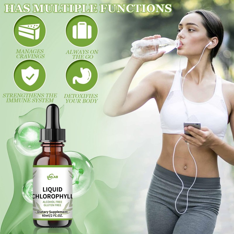 Chlorophyll Drops - Natural Chlorophyll Extract, Vegan, No Additives, Suitable