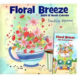 Floral Breeze - 2024 12-Month Wall Calendar + Pocket Planner (Pack of 2)