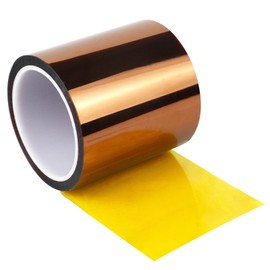 BOMEI PACK Heat Resistant Tape,4 Inch x 108 ft (33m),Wide Roll Heat Tape,High Temperature Tape,Heat Vinyl Press Tape for Heat Transfer,Polyimide Tape for Protecting CPU, PCB Circuit Board