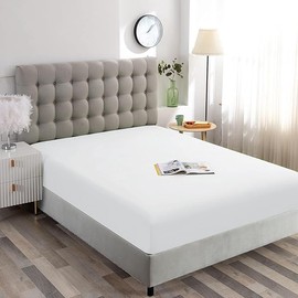 JASUVII Protectores de colchón, Protector Cubre Colchón Impermeable,a Prueba de ácaros, Ultra Suave, Transpirable, Funda de colchón (Matrimonial:137 x 190 x 45CM)