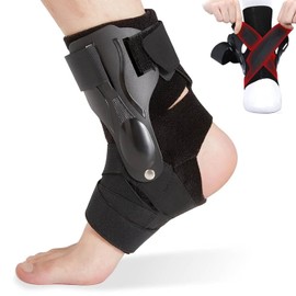 Soporte de Tobillo,tobilleras Deportiva de Compresi?n Ajustable, Negro, M