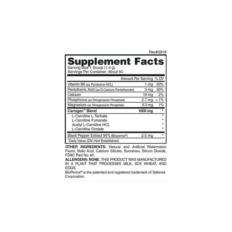 Evogen Carnigen Recovery Energy 50 Servicios Sabor Watermelon