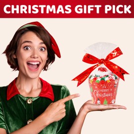 HAPPYPOP Fuzzy Christmas Socks - Little Elf Socks Christmas Stocking Stuffers for Women Men, Secret Santa Xmas Gifts for Adults