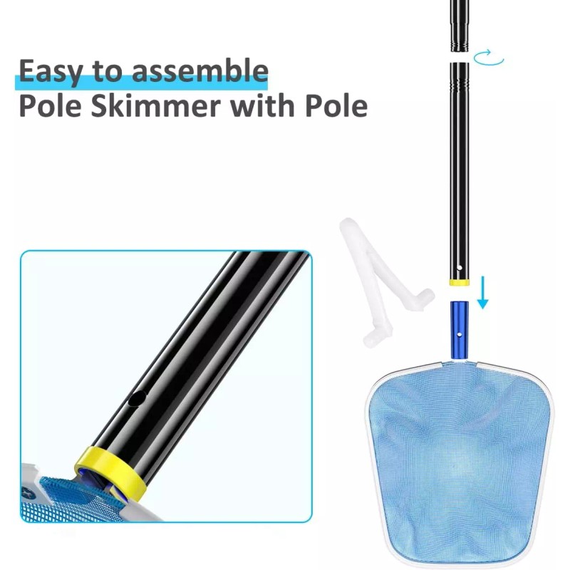 Nicecho Swimming Pool Leaf Skimmer Net with adjustable 8' ft