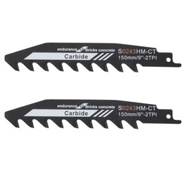 LT Easiyl 2pcs Reciprocating Saw Blades S0243HM-CT Cutting Saw Blade for Porous Concrete Cutting Saw Blade Set Cutting Wood Cement Brick 152mm 2TPI