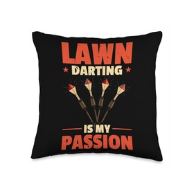 Lawn Darts Yard Darts SteMi Apparel Lawn Jarts Javelin Target Bullseye Yard Darts Throw Pillow, 16x16, Multicolor