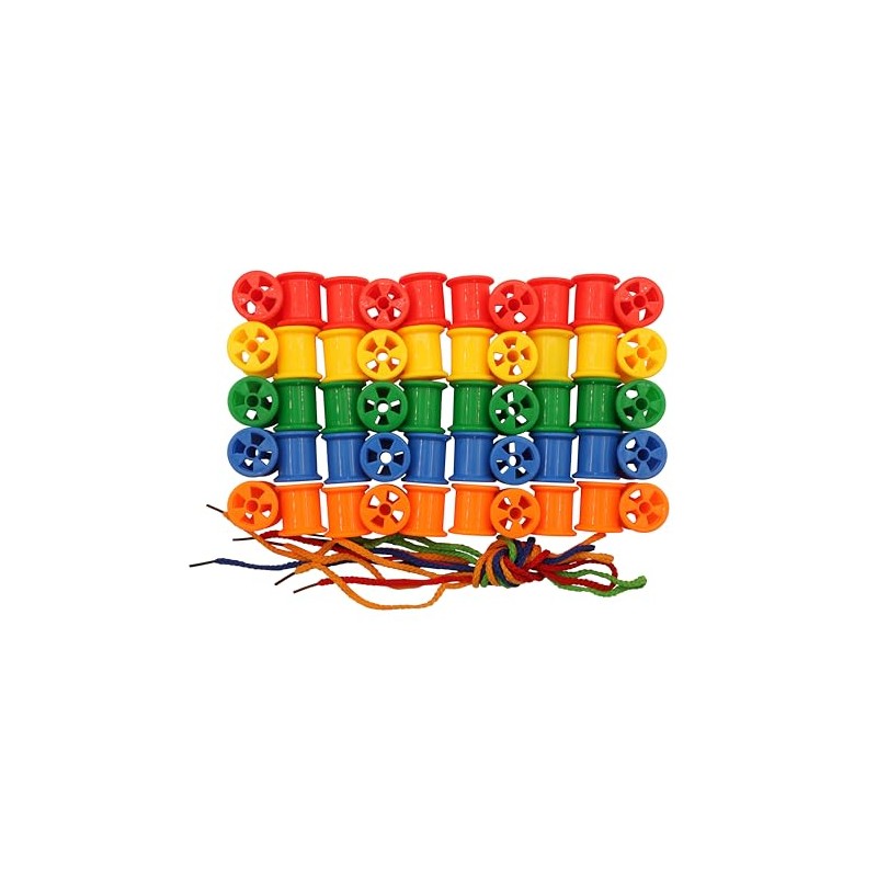 Colourful plastic cotton reels | Pack of 50 | Assorted