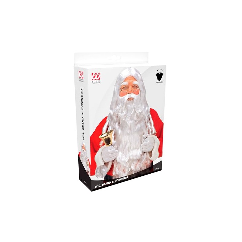 W WIDMANN MILANO Party Fashion X1524 - Perücke Weihnachtsmann, weiß,