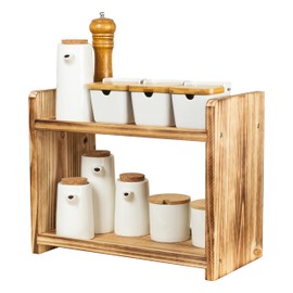Cloud Fragrant Large 2-Tier Wood Spice Rack, 15.7×7.9×12 a countertop Organizer for Kitchen and Bathroom Storage, Display of Cosmetics 2