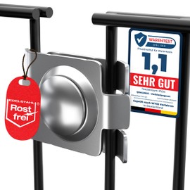 Qualinos 5 x high-quality corner connectors, longitudinal connectors for double rod mat fence attachment - also for building composter raised bed animal gate. increased burglary protection, stainless