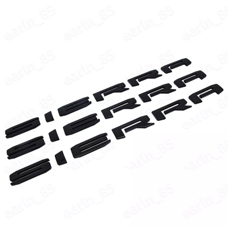 GMC 3PC Set GLOSS BLACK 2019-2025 GMC SIERRA LETTER EMBLEM