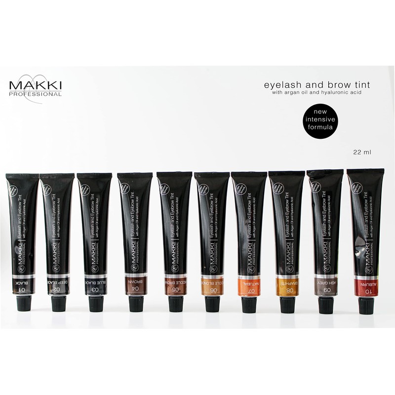 01 Black Makki Professional Intensive Eye lash and brow tint