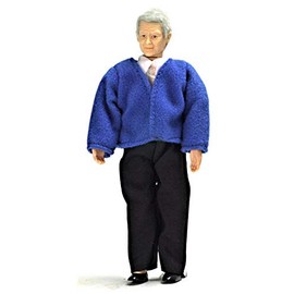 Dollhouse Miniature 1:12 Scale Grandfather with Outfit