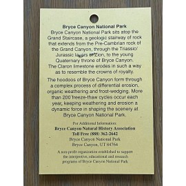 Bryce Canyon National Park Utah Junior Ranger Badge Patch On Card