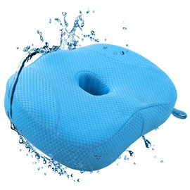 Idle Hippo Hot Tub Booster Seat, Weighted Hot Tub Pillow with Powerful Non-Slip Suction Cups, 4D Air Mesh Ergonomic, Booster Cushion, Quick Dry Spa Pillow for Indoor Outdoor Hot Tub (Blue)