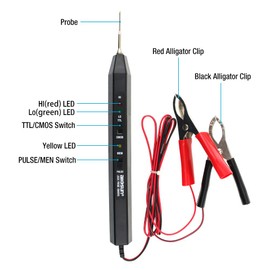 allsun Electrical Circuit Testers Logic Probe Power Probe Logic Troubleshooting Tool Instrument Visual and Audio Indications for Logic Levels Pulses Detector EM4610A