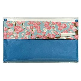Mino Washi Japanese Toraditional Kaishi Paper 30 Sheets of Plain kaishi Paper in Japanese Colorful Yuzen Paper Poach with Sweet Pick [Blue], 5.7 x 6.9 inches(145 x 175 mm)