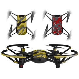 Skin Decal Wrap 2 Pack for DJI Ryze Tello Drone Camouflage Yellow Drone NOT Included