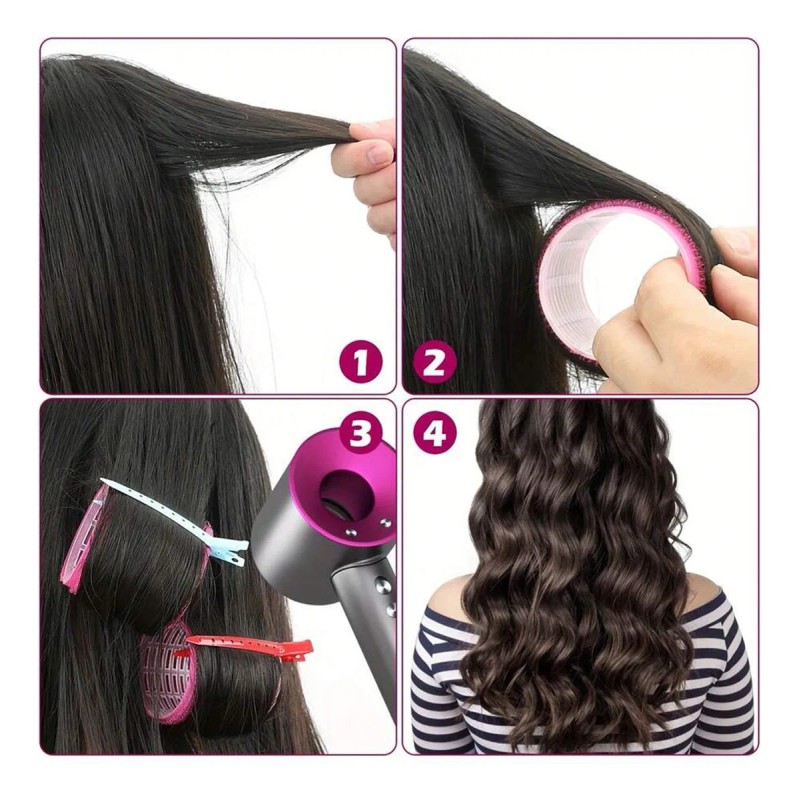 Set De Tubos Abrazadera Plstica Para Hacer Rizos 55pcs