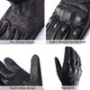 Harssidanzar Mens Full Finger Goatskin Leather Touchscreen Motorcycle Gloves GM028E