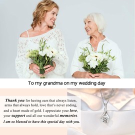 UPROMI Grandmother of The Bride Gifts for Wedding Day, Pretty Dainty Necklace for Grandmother Grandma of The Bride Jewelry