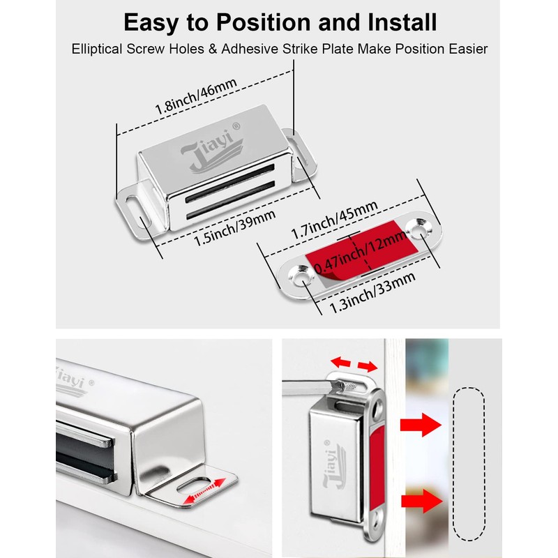 Magnetic Door Catch Jiayi 4 Pack Cabinet Door Magnets Cabinet
