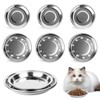 Flat Cat Bowl, Pack of 6 Cat Plates, Round Cat