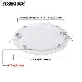 NRGDILY LED Recessed Spotlight 230 V Flat 18 W LED Spotlights 1620LM Recessed Ceiling Spotlights Ceiling Spotlight 200-210 mm Installation Diameter 3000 K Warm White for Kitchen Living Room