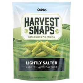 Harvest Snaps Veggie Chips (Green Pea Snack Crisps Lightly Salted, 3.3 oz) | Powered by Plant Protein, Gluten Free, Non-GMO Baked Vegetable Crisps | Made in USA (4 Pack)
