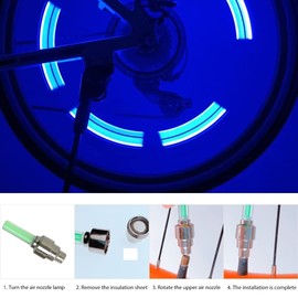 8Pack New Version LED Wheel Lights Flashing Color, LED Flash Tyre Wheel Valve Cap Light Set for Car, Bike, Bicycle, Motorcycle, Tricycle, Motion Activated (Cylindrical, Green)